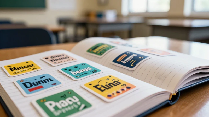 Cuaderno educativo con tarjetas en aula mexicana