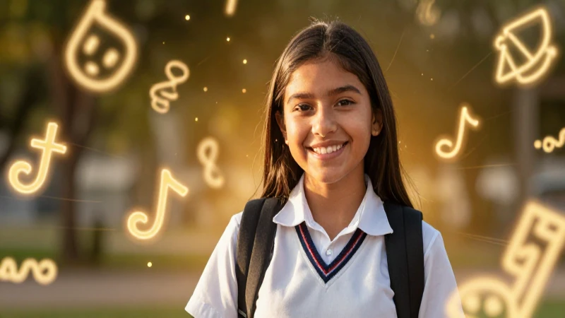 Estudiante vibrante ilustra el crecimiento educativo