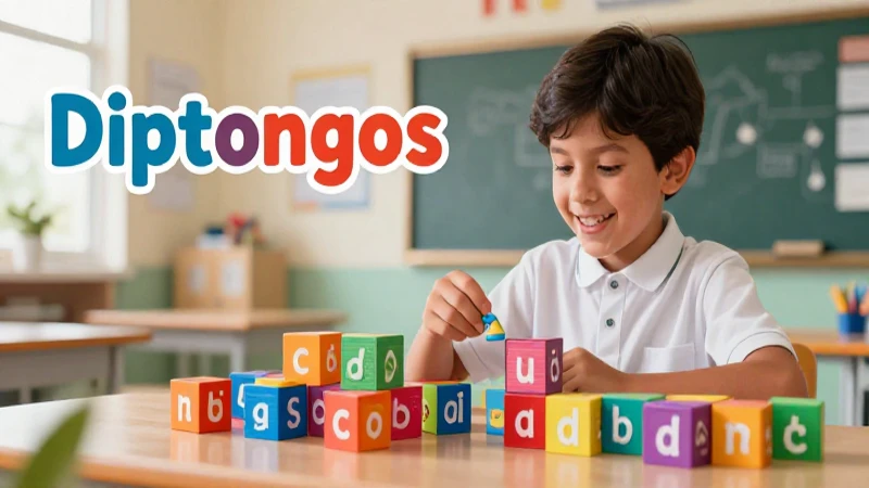 100 ejemplos de palabras con diptongo explicados 38 Ilustración vibrante de aprendizaje de diptongos