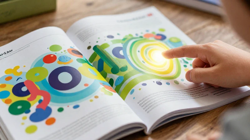 100 ejemplos de palabras con diptongo explicados 16 Ilustración vibrante de libro educativo con elementos abstractos