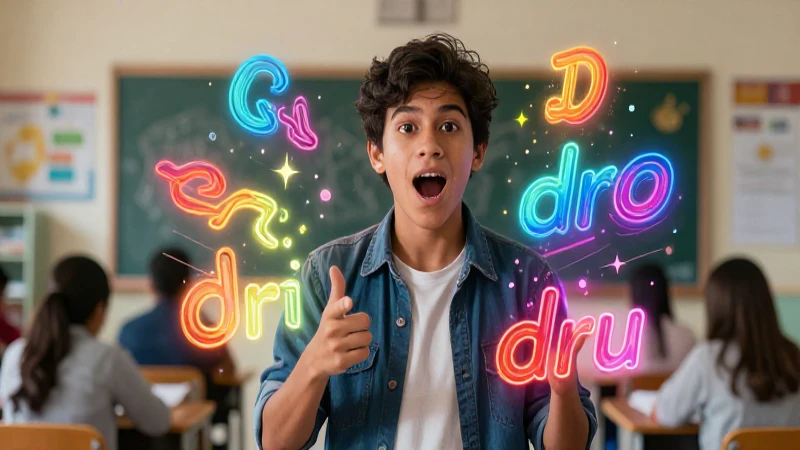 Imagen educativa sobre palabras con dro