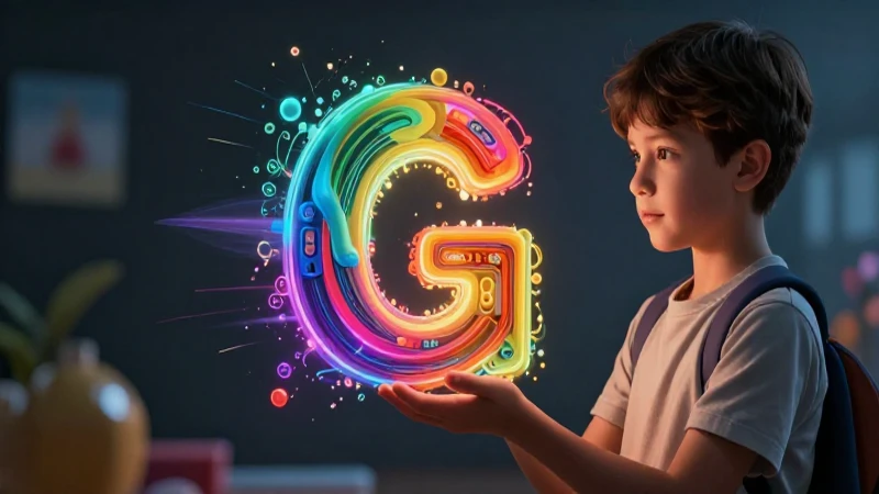 Estudio moderno con letras G vibrantes