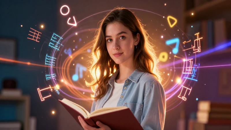 50 Ejemplos de Palabras Con Güe y Güi: Aprende Aquí 3 Ilustración profesional de alumna brillante y radiante