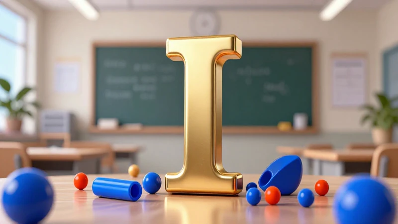 Letra dorada en entorno educativo moderno