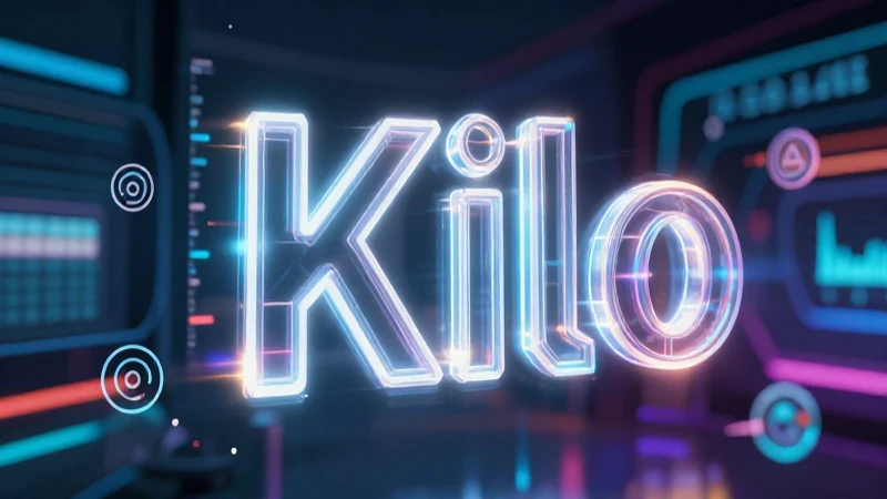 Diseño abstracto y brillante del prefijo Kilo