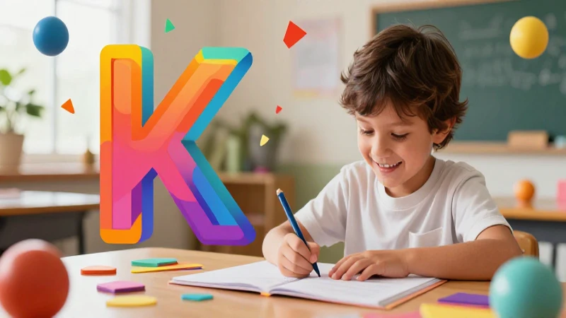 Niño feliz aprendiendo con estilo vibrante