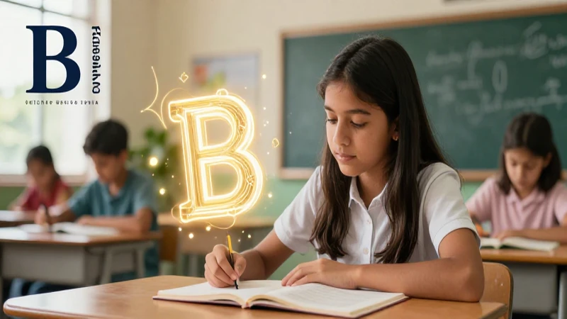Ilustración educativa: estudiante aprende vocabulario