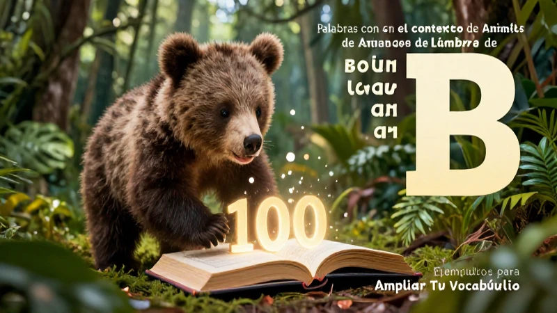 Ilustración didáctica de oso y vocabulario