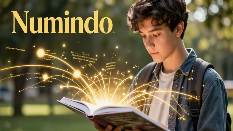 Estudiante brillante lee conceptos de un libro