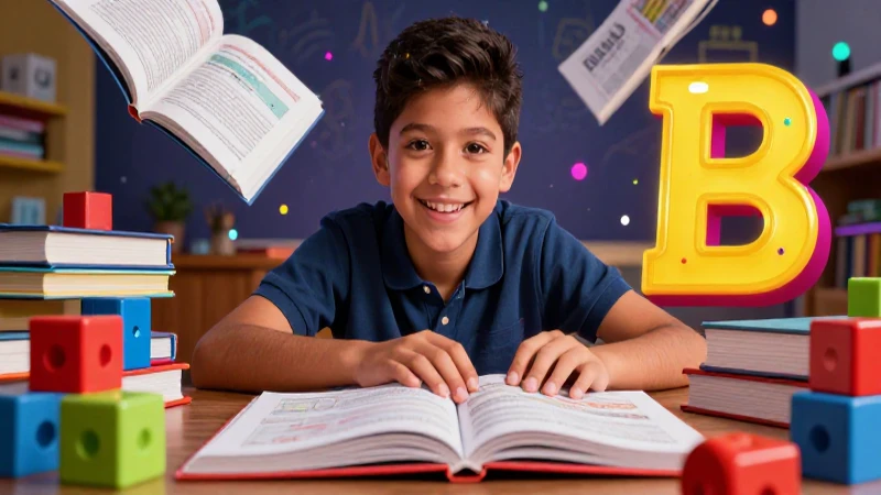 Estudiante aprende vocabulario con la B