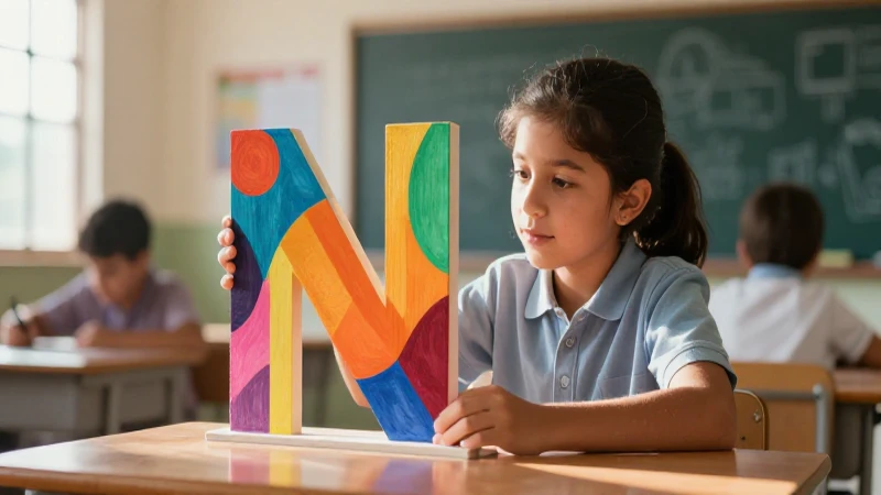 Palabras con la N: 100 Ejemplos de Palabras y Cosas 10 Estudiante y letra N en aula moderna
