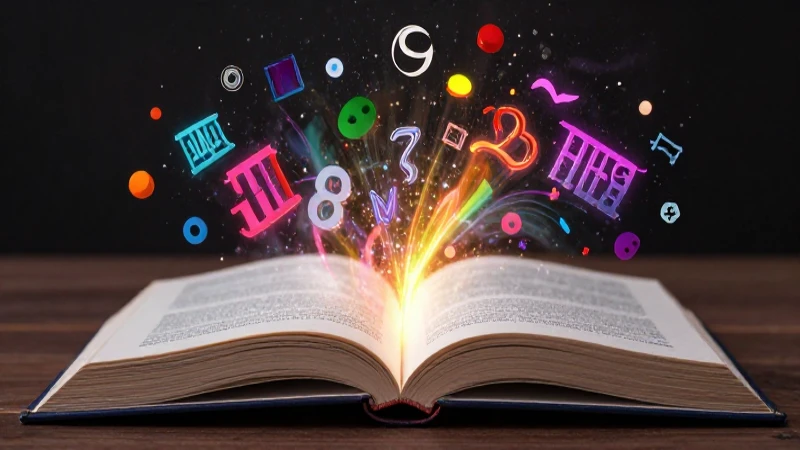 Libro educativo abstracto con energía vibrante