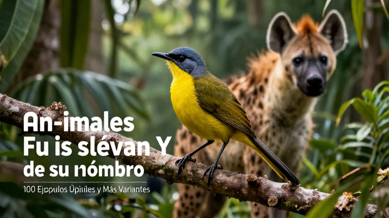 Ilustración de animales y palabras con Y
