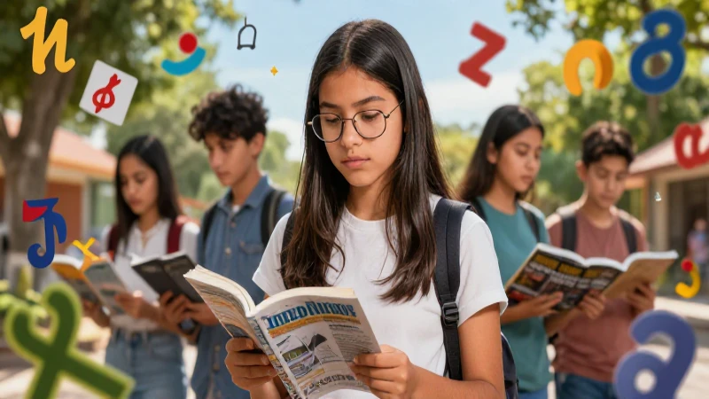 Estudiante mexicano aprende con símbolos lingüísticos flotantes