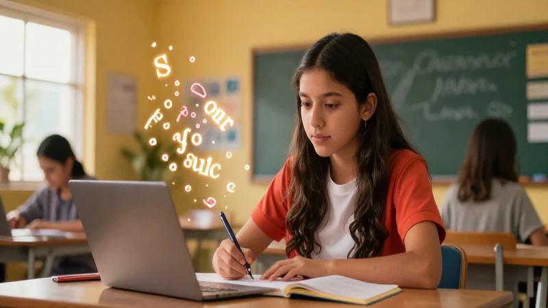 Estudiante mexicano aprendiendo con diseño moderno