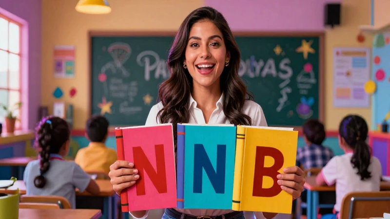 Maestra mexicana con libros N y B vibrantes