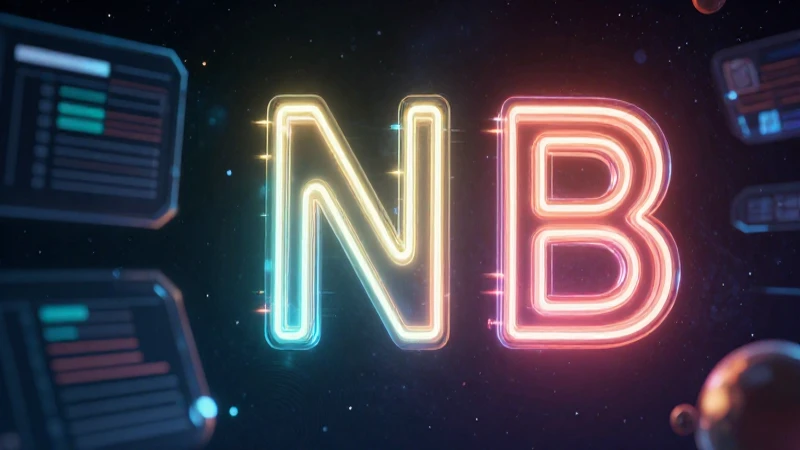 Diseño digital futurista con letras N y B luminosas