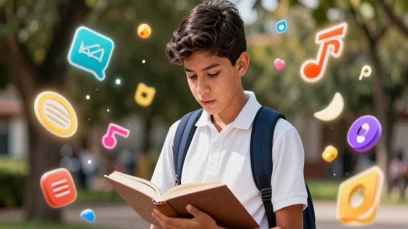 Joven mexicano estudiando con estilo vibrante