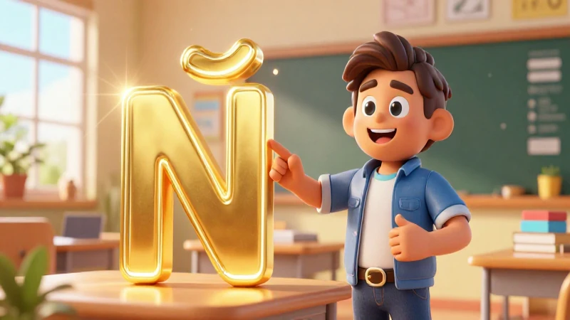 Educador vibrante enseña la letra Ñ