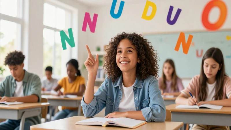 Estudiante aprende palabras que inician con Ni