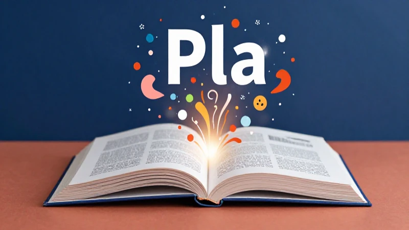 Ilustración vibrante de palabras que inician con Pla-