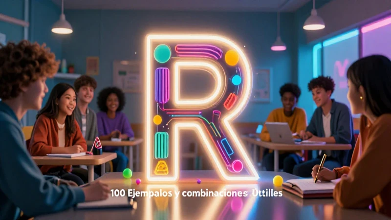 Diseño educativo vibrante para palabras con R