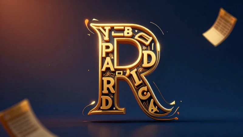 Ilustración abstracta y dinámica sobre palabras y nombres con R