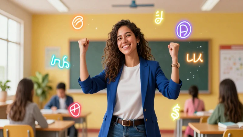 100 Ejemplos de Palabras con S y M: Aprende con Sym 7 Educador moderno y vibrante con símbolos lingüísticos brillantes