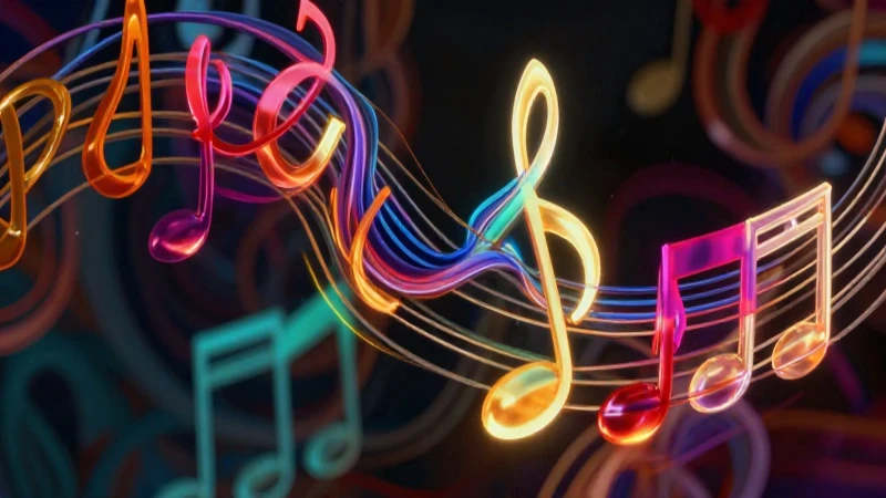 Tinta abstracta transformándose en música vibrante