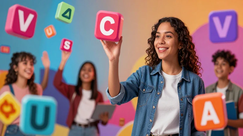 Ilustración educativa de vocales cerradas