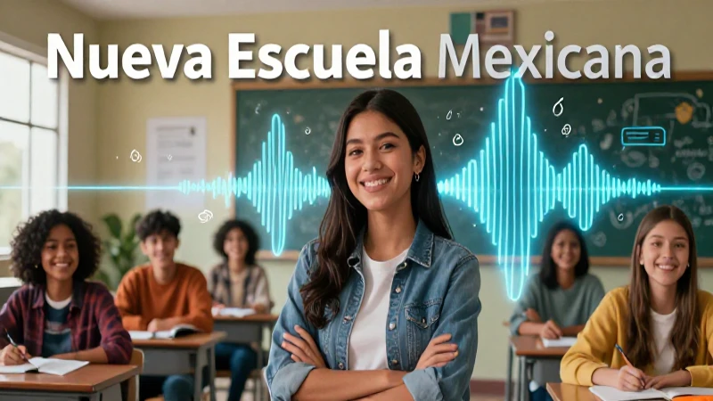 Estudiante mexicana en un diseño vibrante y educativo