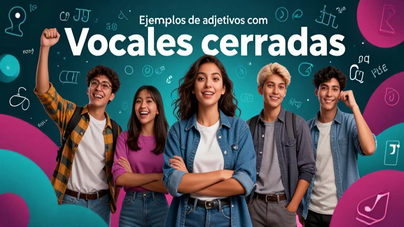 Ilustración vibrante y moderna para ejemplos de adjetivos