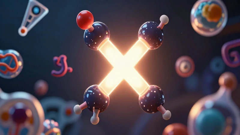 Complejo molecular brillante con simbolismo científico