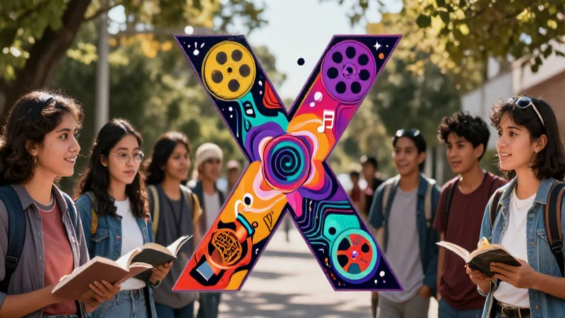 X y cultura: ilustración educativa vibrante