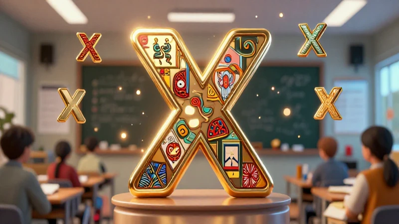 Visual detallado de la letra X cultural
