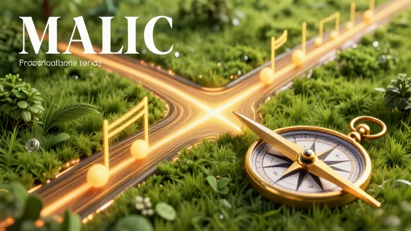 Brújula dorada 3D guía dilema de dos caminos
