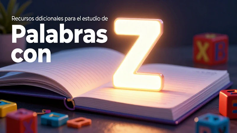 Palabras con Z: 100 Ejemplos y Ejercicios Prácticos 9 Letra Z brillante en cuaderno sobre bloques