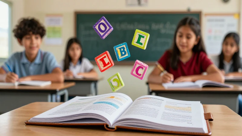 Ilustración educativa de palabras cortas