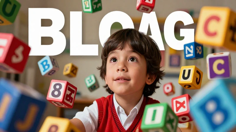 Palabras de una sílaba y sus ejemplos de 8 sílabas 6 Estudiante curioso con bloques educativos vibrantes