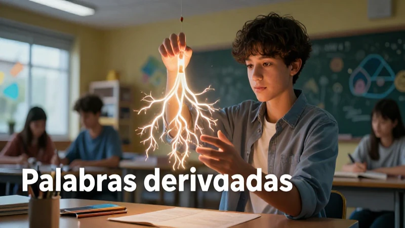 Imagen educativa sobre palabras derivadas