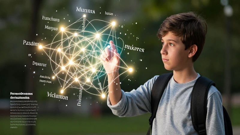 Estudiante conecta palabras con conceptos clave