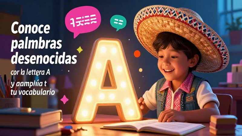 Niño sonriente aprende vocabulario con la letra A