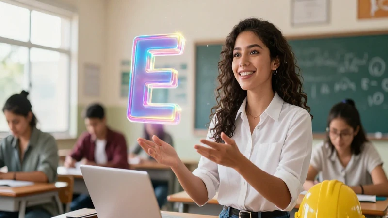 Revista educativa con ingeniera y letra E