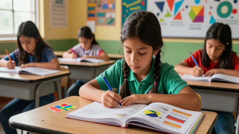 Estudiante aprendiendo en aula moderna mexicana