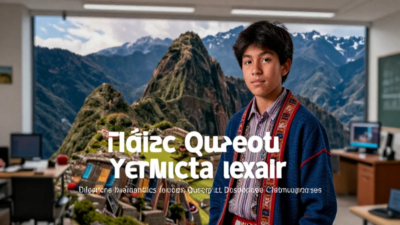 Estudiante apasionado y cultura andina en un entorno moderno