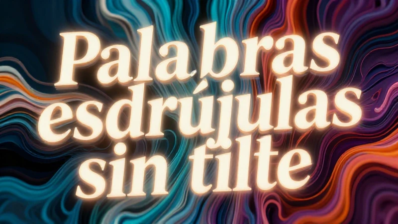 Palabras esdrújulas sin tilde: 30 ejemplos ilustrativos 5 Diseño editorial vibrante sobre gramática española