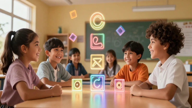 Estudiantes descubriendo con bloques de luz
