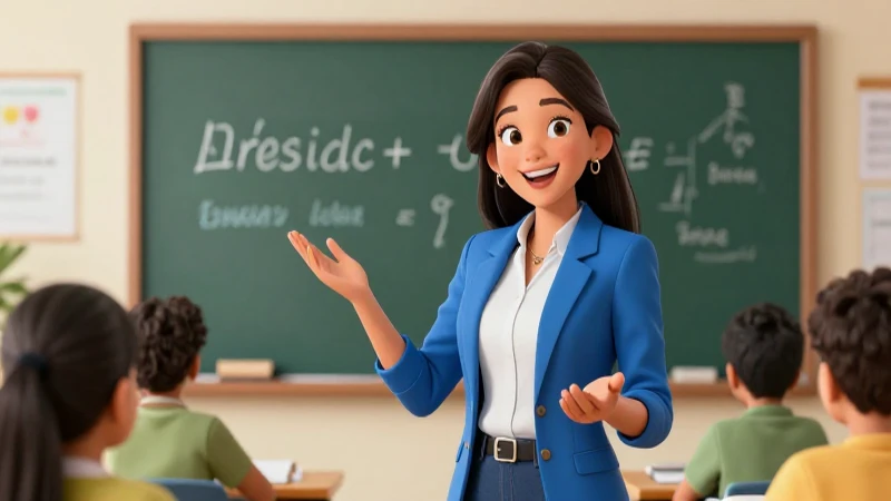 Ilustración vibrante: maestro mexicano enseñando idioma