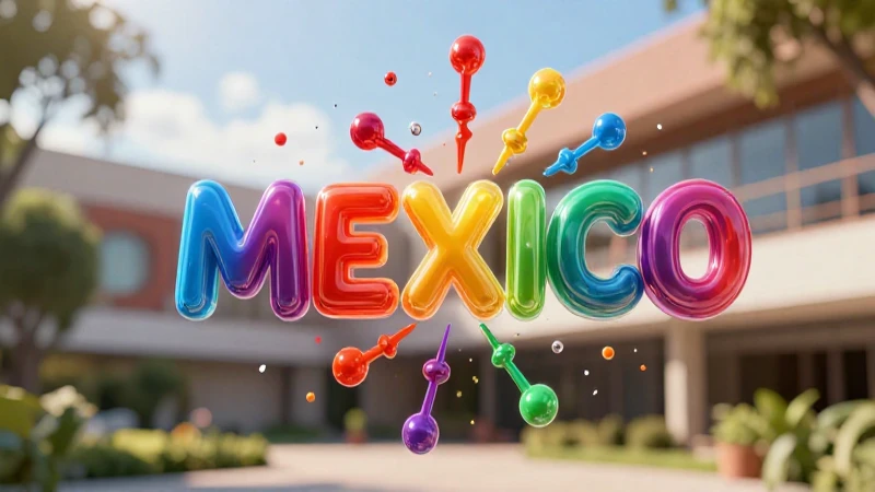 Render abstracto brillante con partículas lingüísticas mexicanas