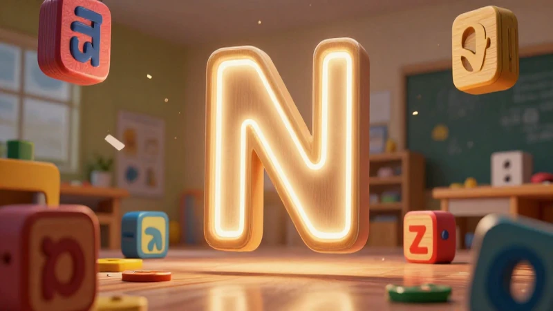 Ñ educativa, diseño 3D moderno y vibrante
